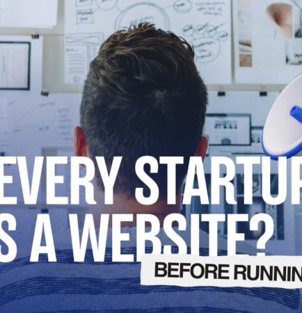 Bold graphic emphasizing the necessity of a website for startups before launch.