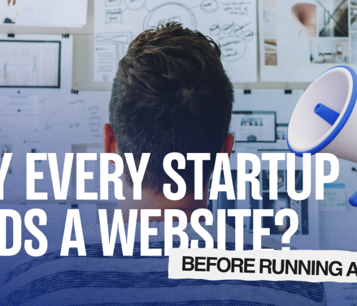 Bold graphic emphasizing the necessity of a website for startups before launch.