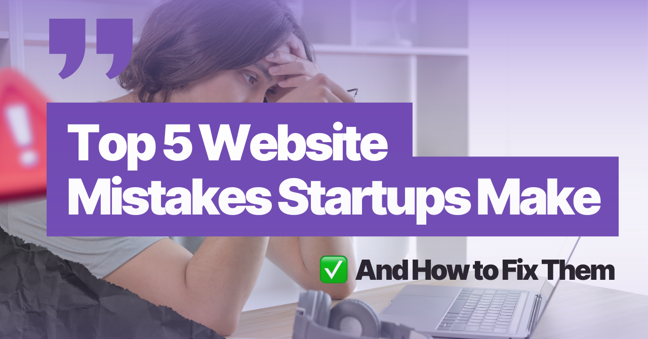 Top 5 website mistakes startups mare banner